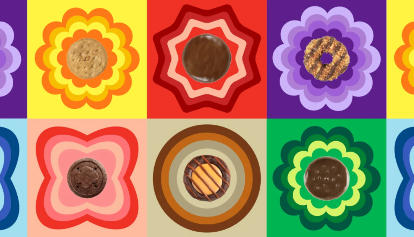 A colorful grid of Girl Scout Cookie varieties